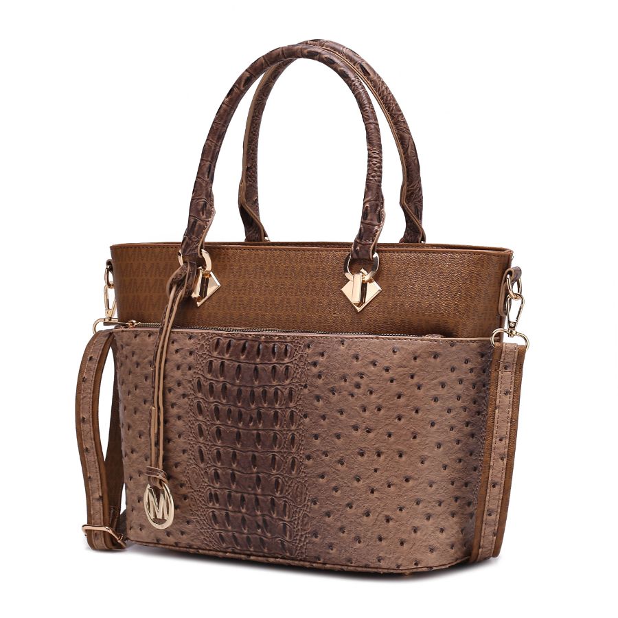 Grace Signature und Croc geprägte Handtasche