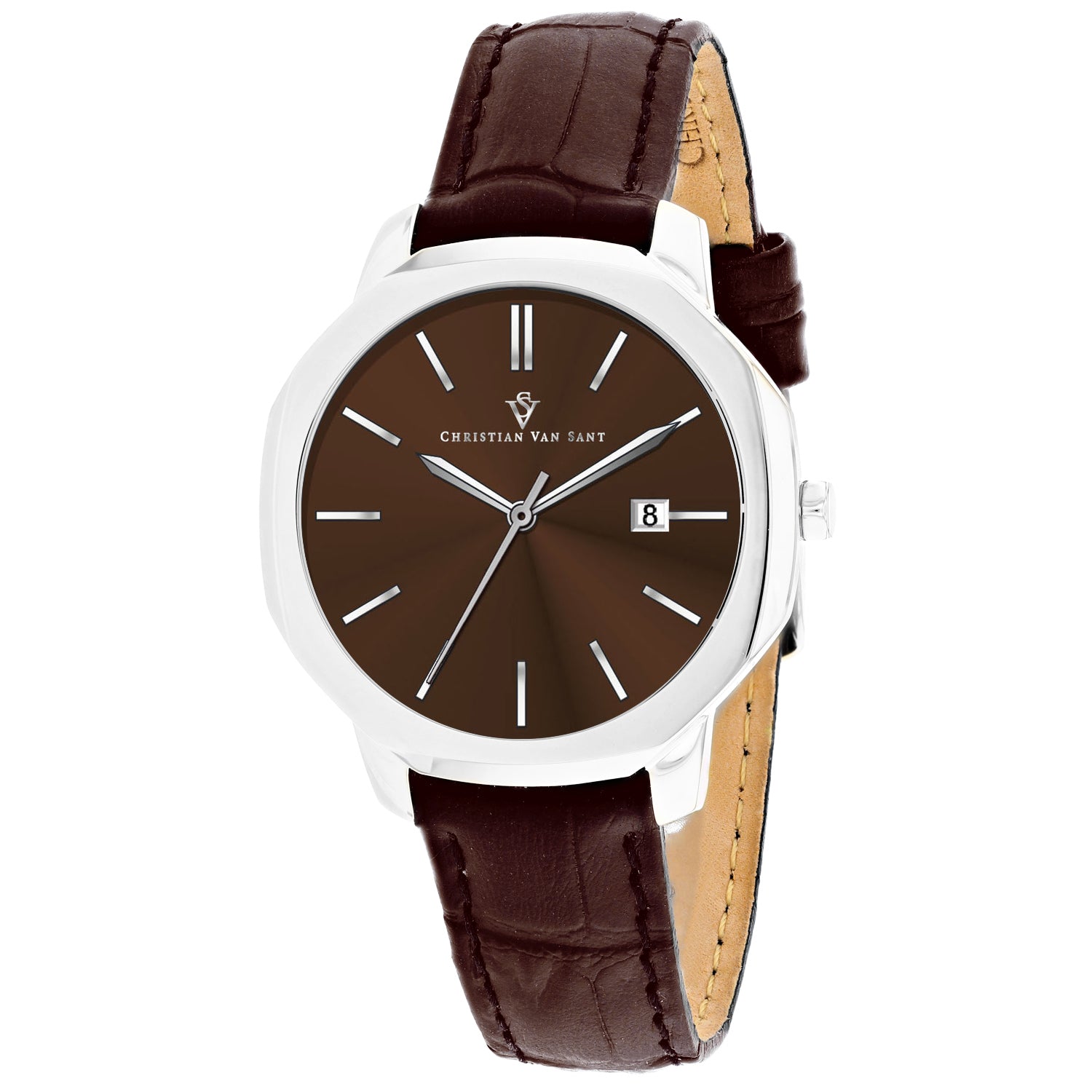 Christian Van Sant Damen Octave Slim Braun Dial Uhr