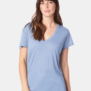 Alternative Damen Slinky Jersey V-Ausschnitt T-Shirt