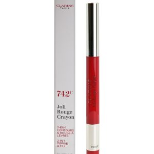 Clarins Joli Rouge Crayon 2 in 1 Define & Fill 742C Joli Rouge 0.02 OZ