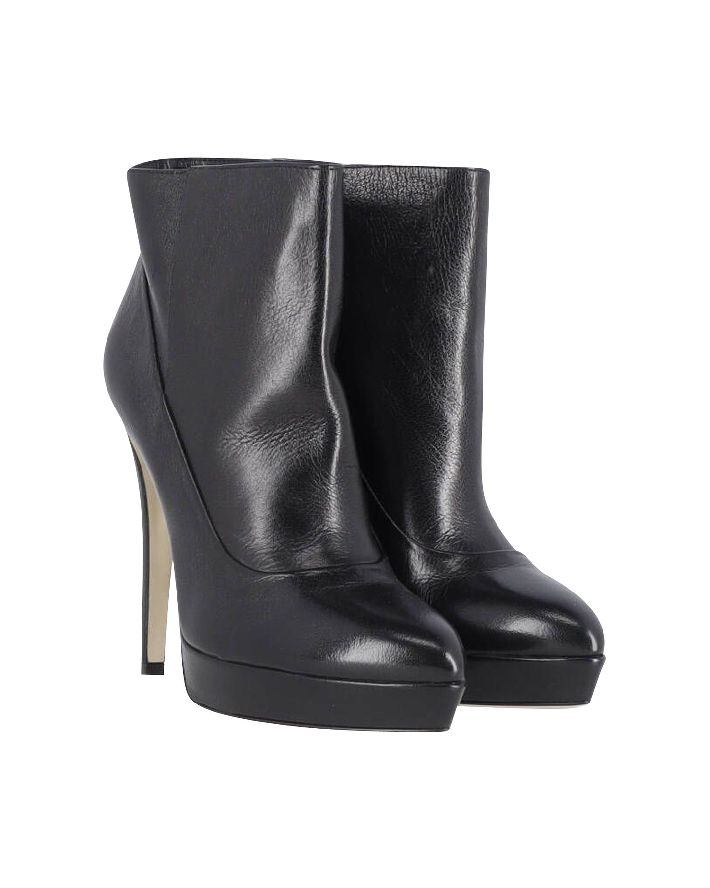 Dolce & Gabbana High Heeled Plateau Stiefeletten aus schwarzem Leder