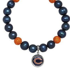 Chicago Bears Stretch Perlen & Kristall Armband in Blau