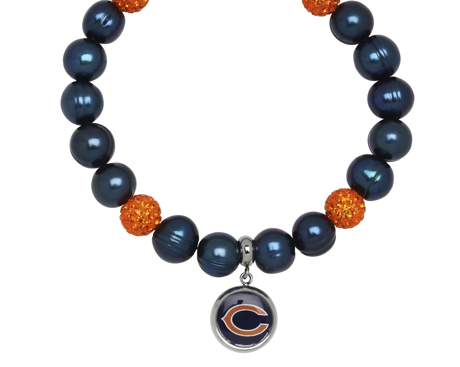 Chicago Bears Stretch Perlen & Kristall Armband in Blau