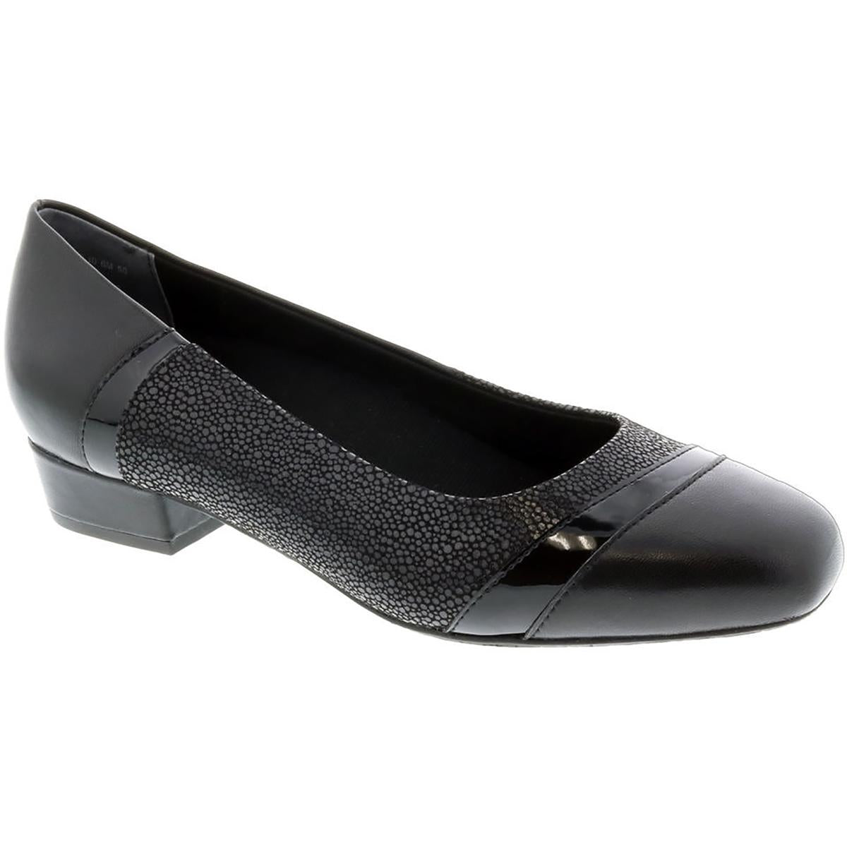 Tango Leder Slip auf Block Absatzschuhe