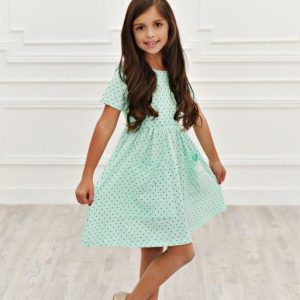 Polka Dot Mint Twirl Kleid