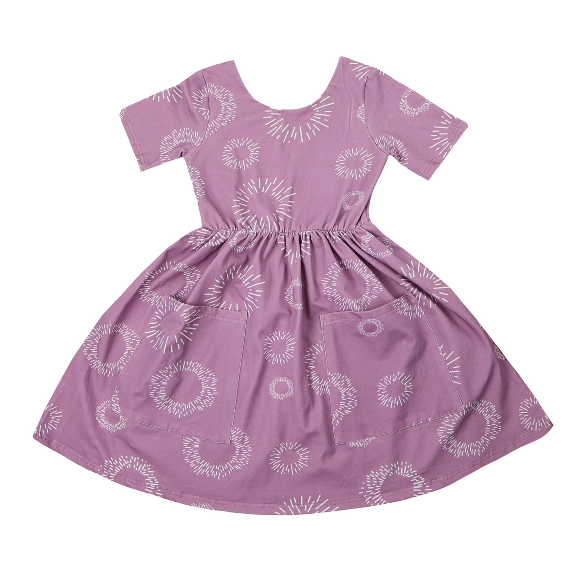 Lila Sunburst Twirl Kleid