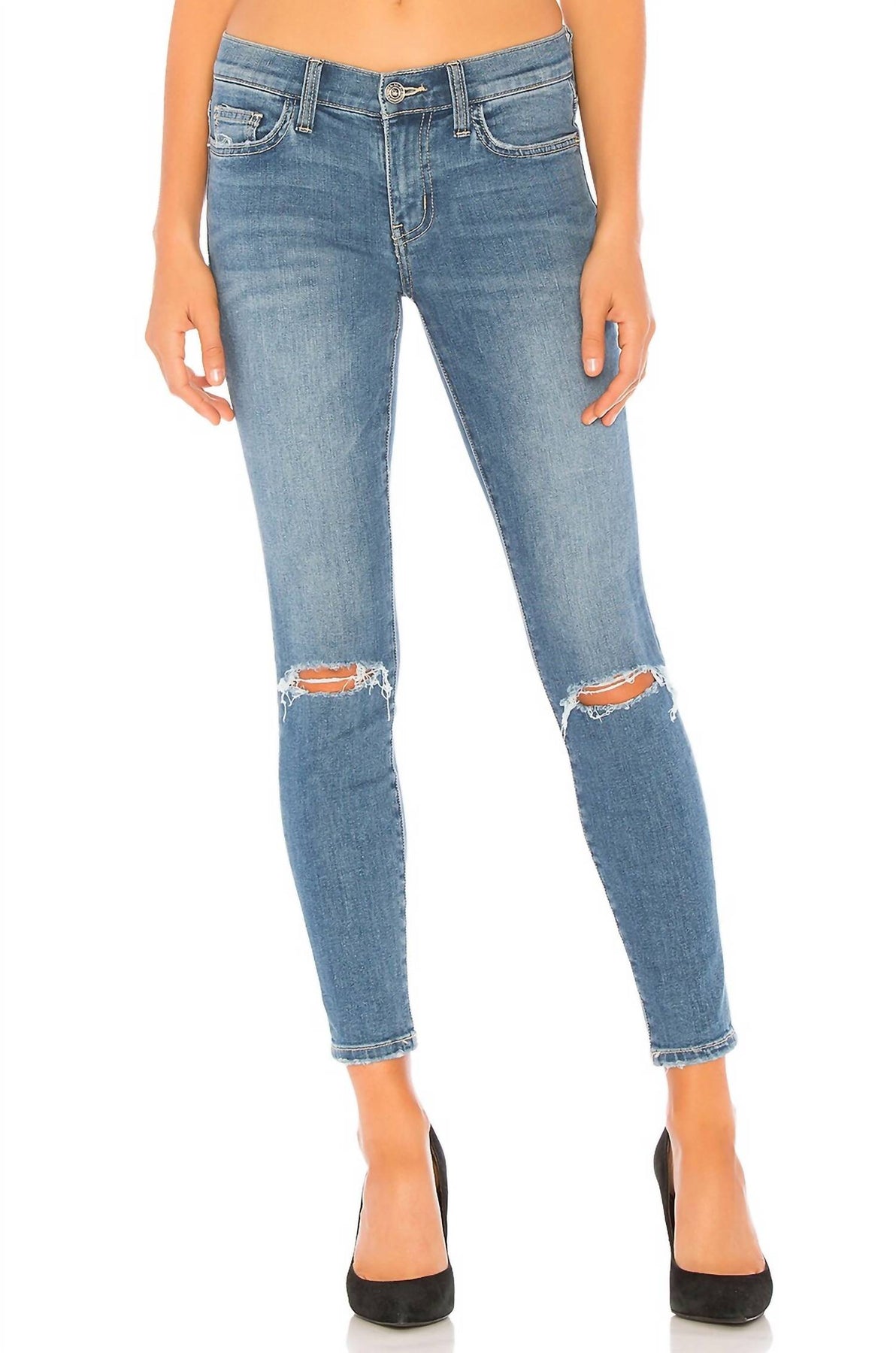 Die Stiletto Jean in 2 Jahr Zerstören Stretch Indigo