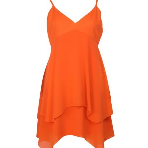 Alice + Olivia Minikleid aus orangefarbener Seide