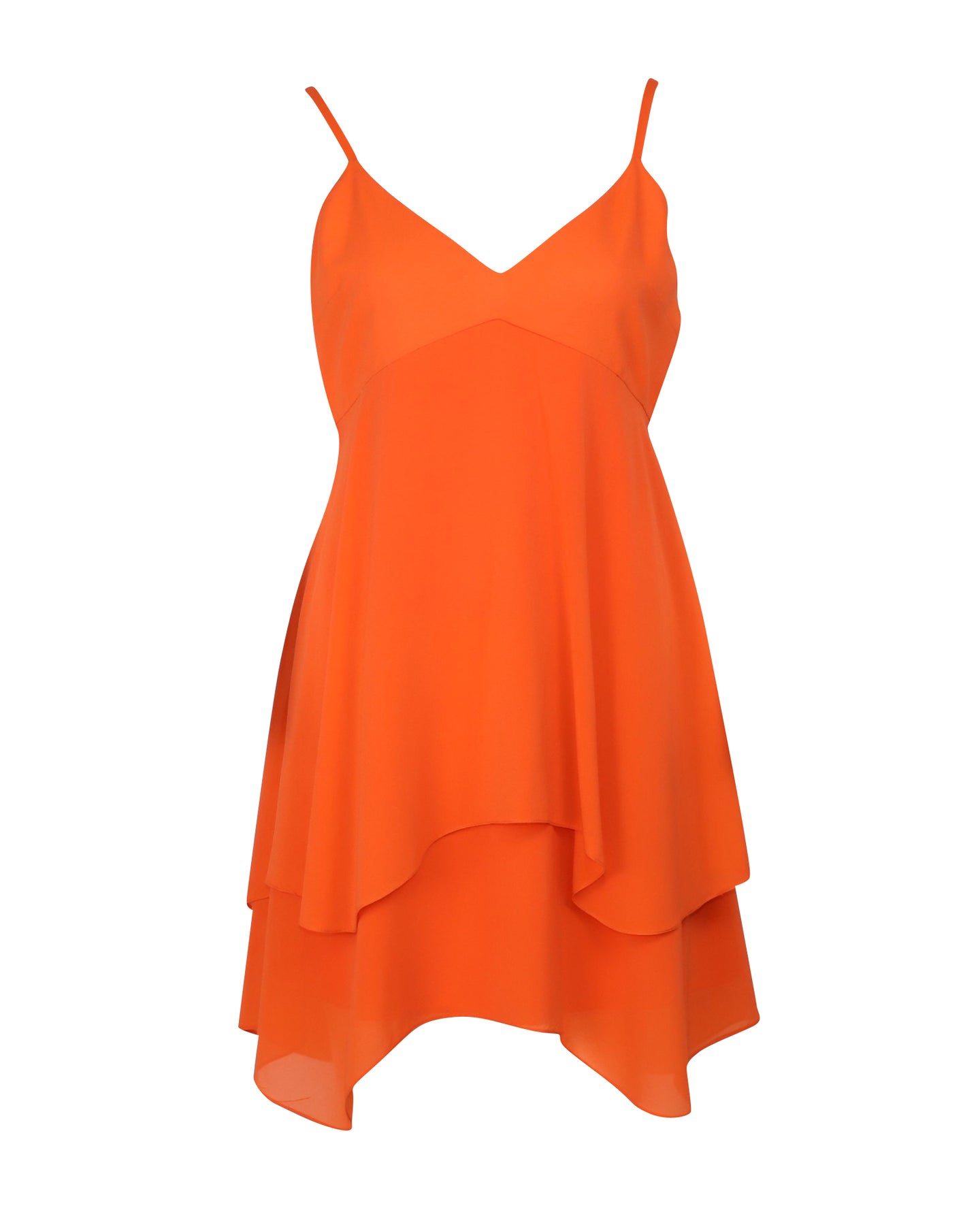 Alice + Olivia Minikleid aus orangefarbener Seide