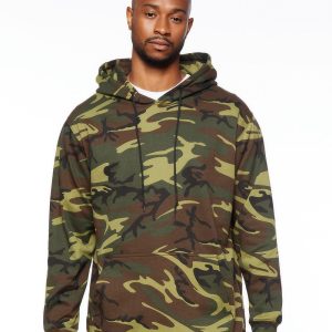 Code Five Herren-Hoodie aus Fleece mit Tarnmuster
