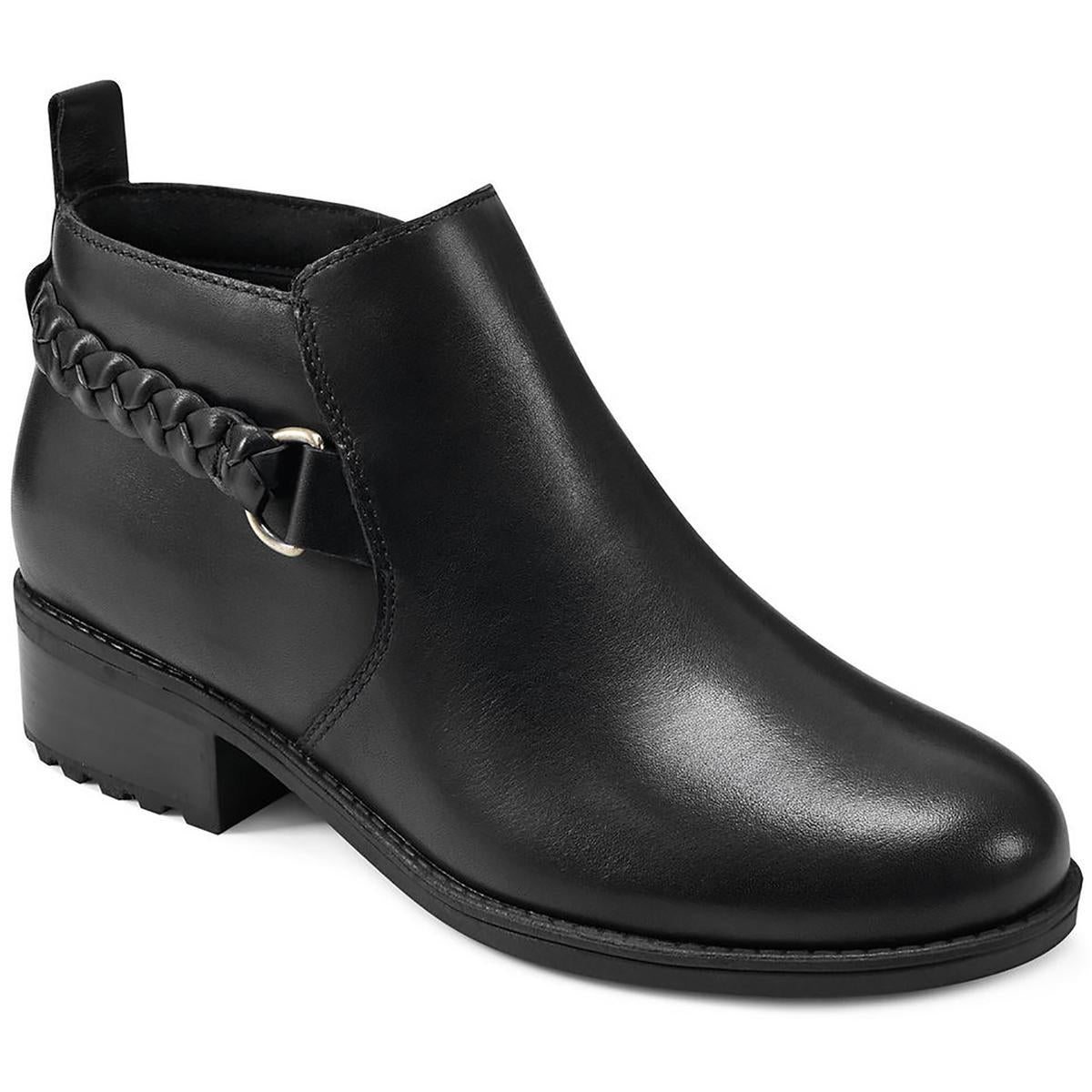 Roslyn Leder geflochtene Stiefeletten