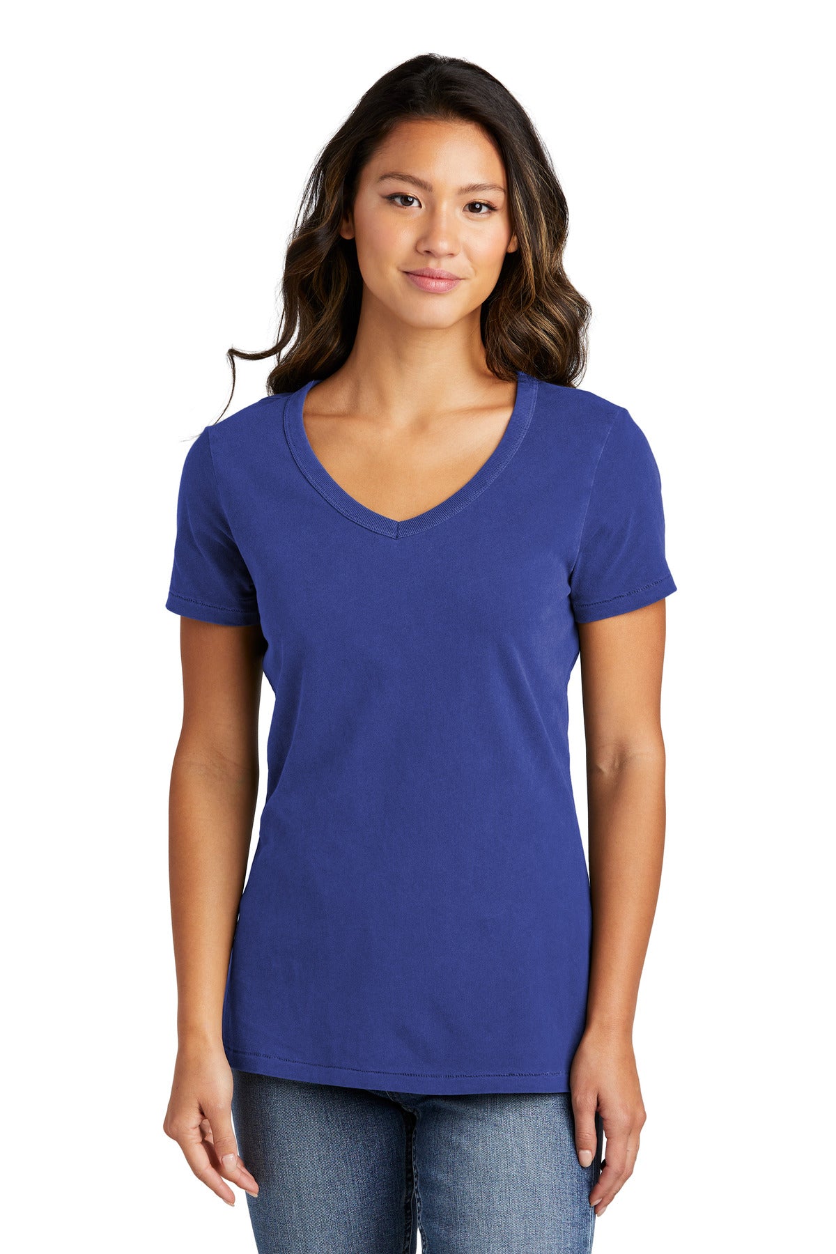 Port & Company Damen Strandwäsche Kleidungsstück-gefärbt V-Ausschnitt T-Shirt