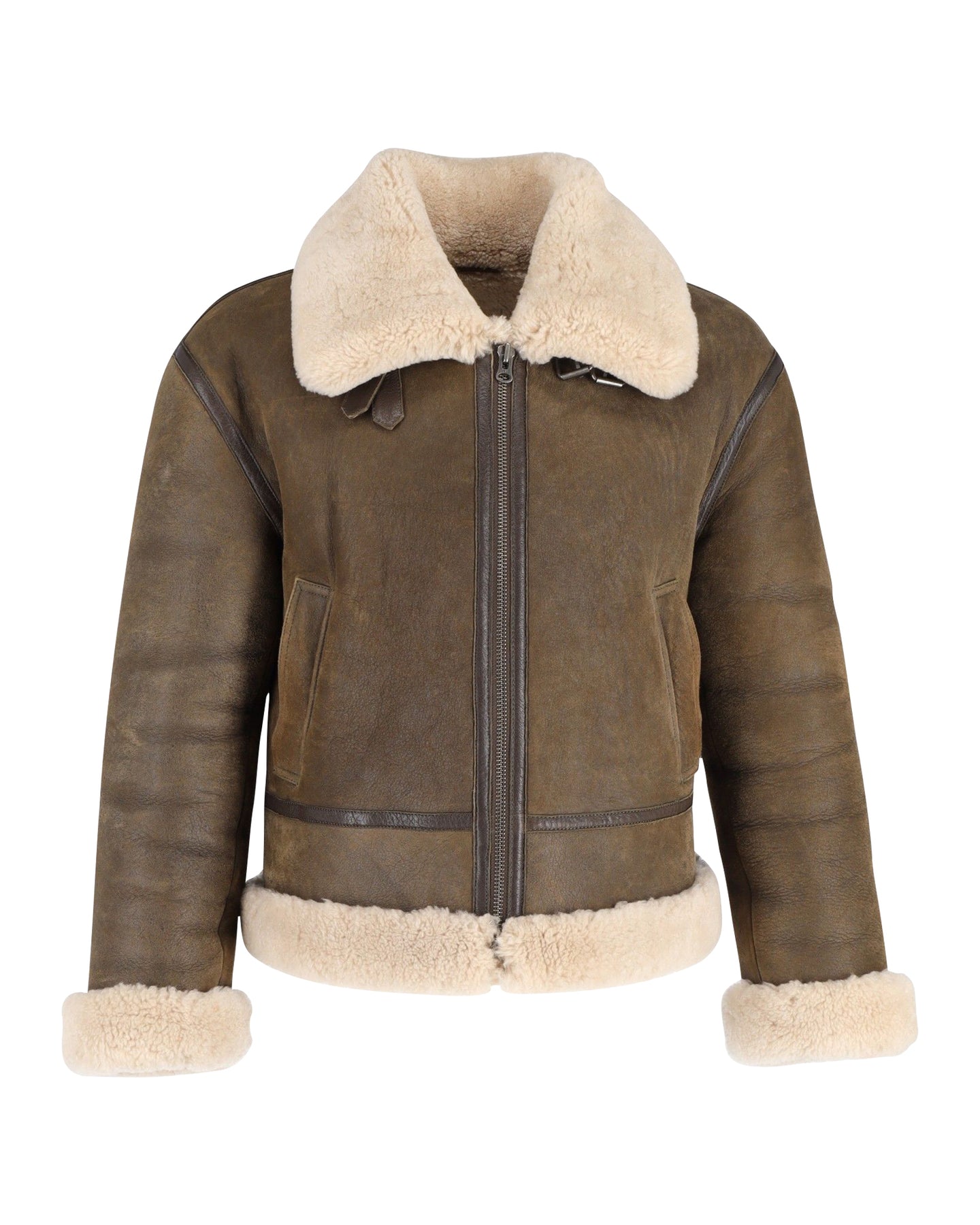 Nili Lotan Denzel Shearling Jacke aus braunem Leder