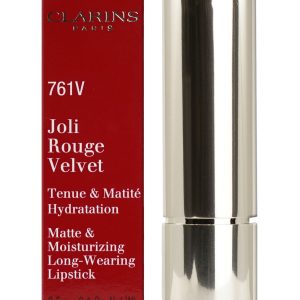 Clarins Joli Rouge Samt 761V Würzige Chili Longwear Matte Lippenstift 0,1 OZ