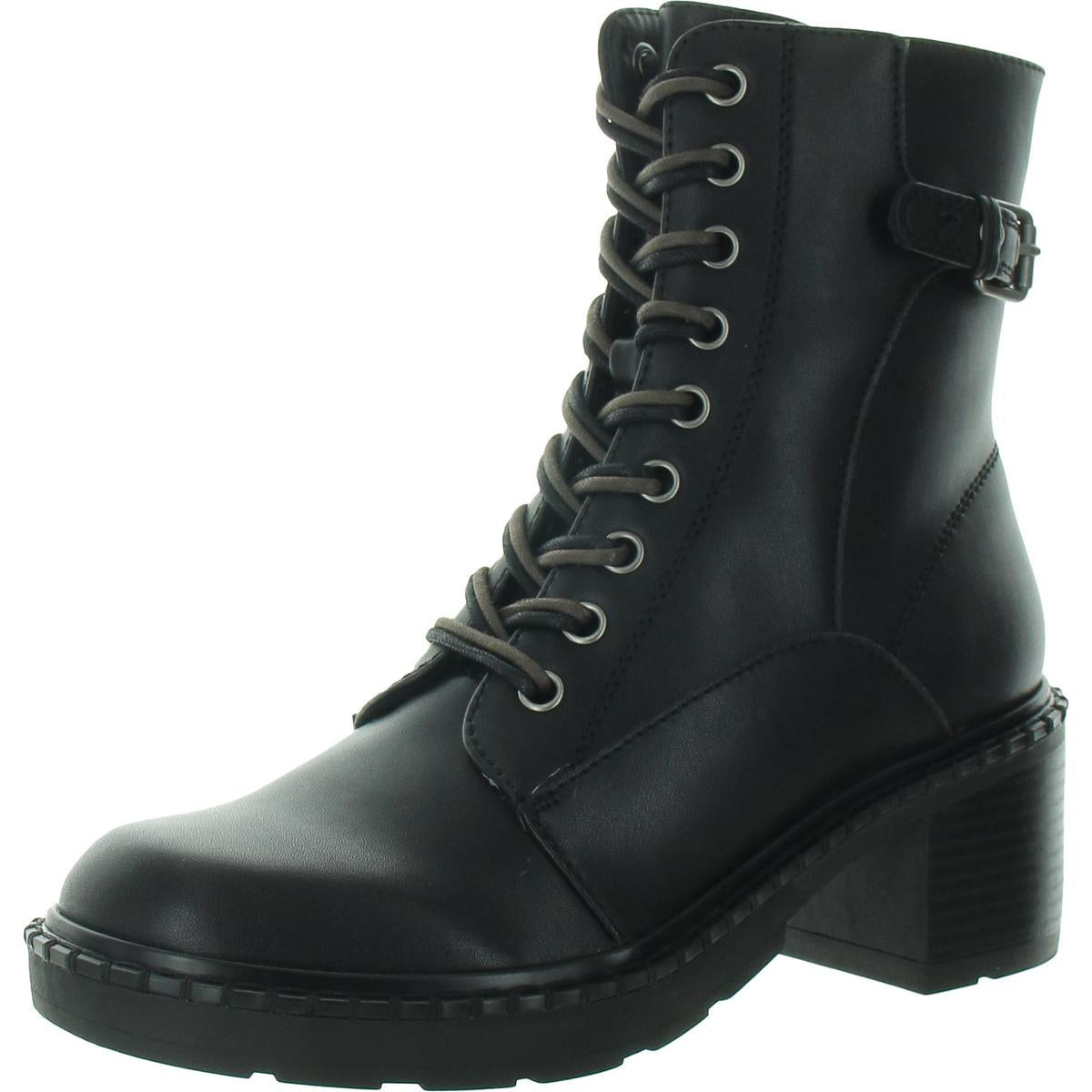 Paxon Reißverschluss Kunstleder Combat & Schnürstiefel