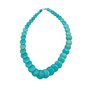 Versilberte Scalloped Türkis Halskette