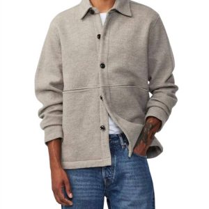 Kian Merinojacke in Khaki-Beige