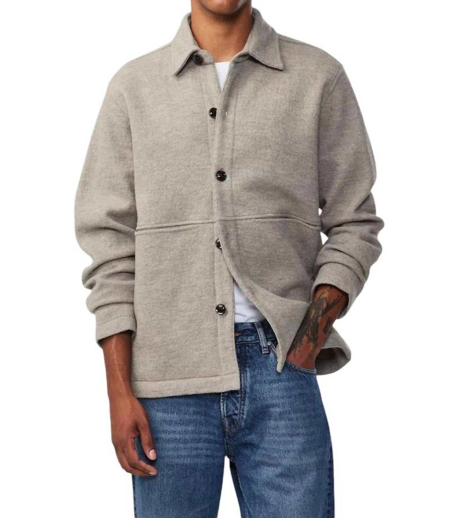 Kian Merino Jacke in Khaki Beige