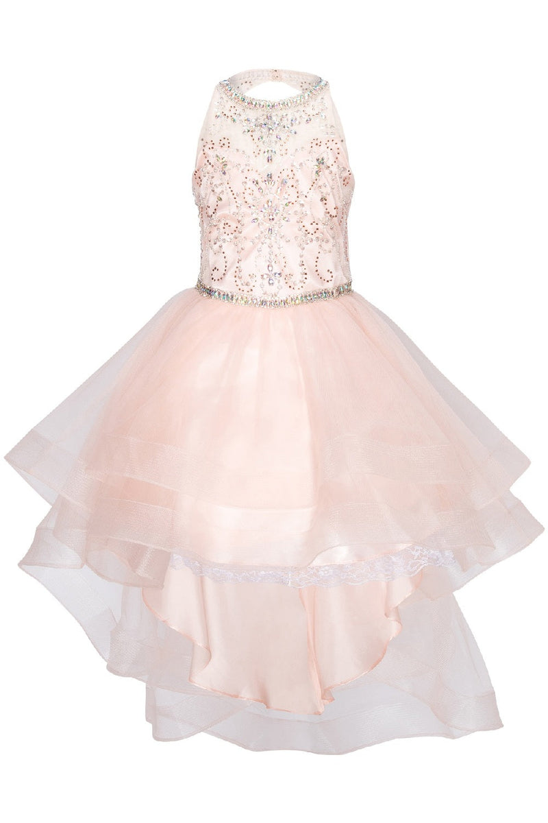 Mädchen Kristall Perle Halter Festzug Kleid 4-16