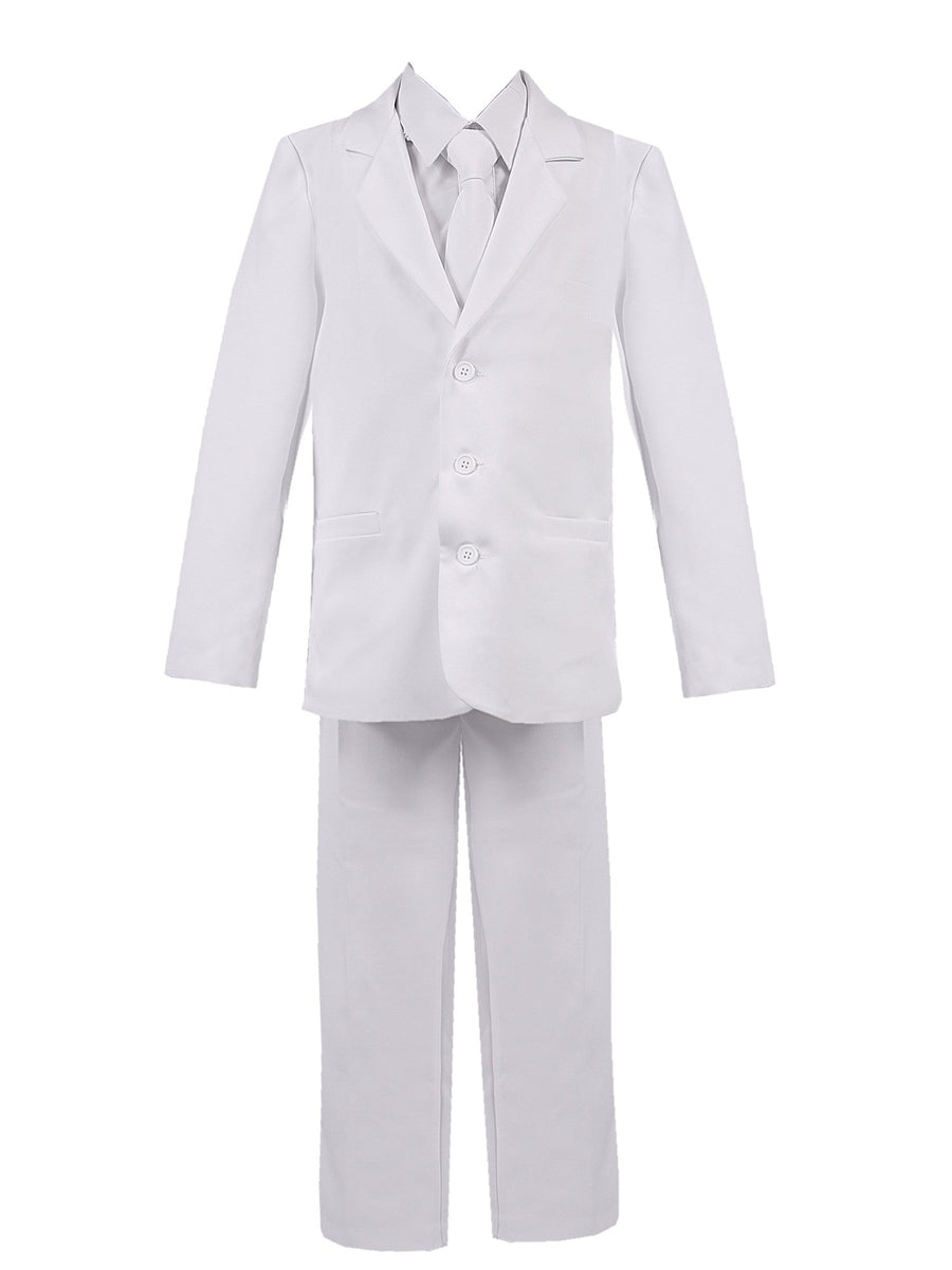 Jungen Weiß 5 Stk Weste Hemd Krawatte Hosen Jacke Klassische Formal Anzug 12 Husky