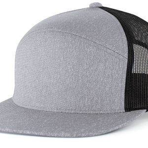 Pacific Headwear Heather 6-Panel Arch Trucker Snapback Cap