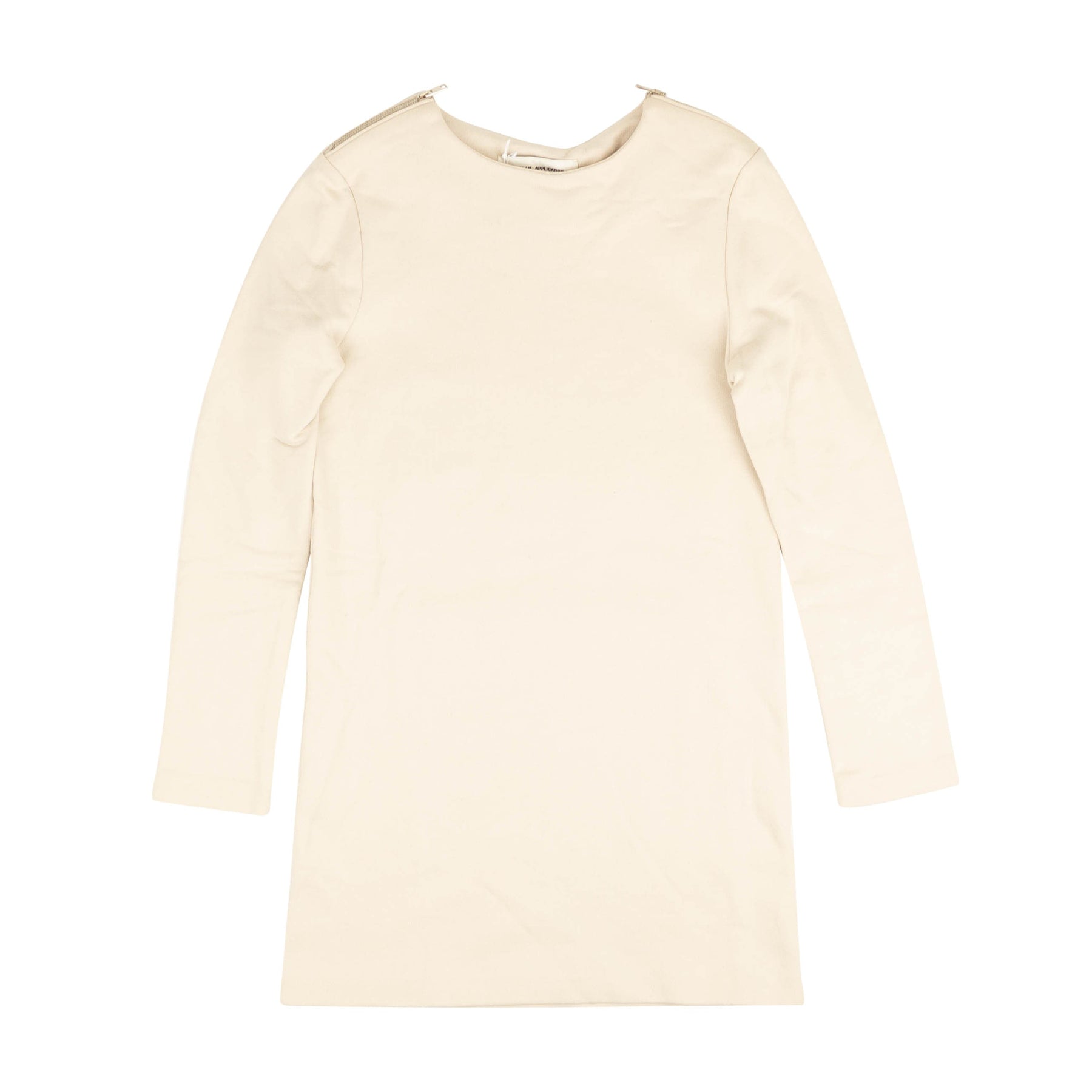 Beige Baumwolle Sweatshirt Kleid