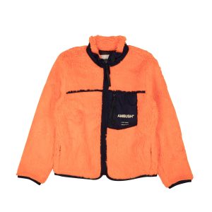 Neue Fleecejacke mit orangefarbenem Acryl-Logo
