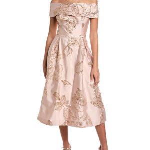 Teri Jon von Rickie Freeman Jacquard-Cocktailkleid