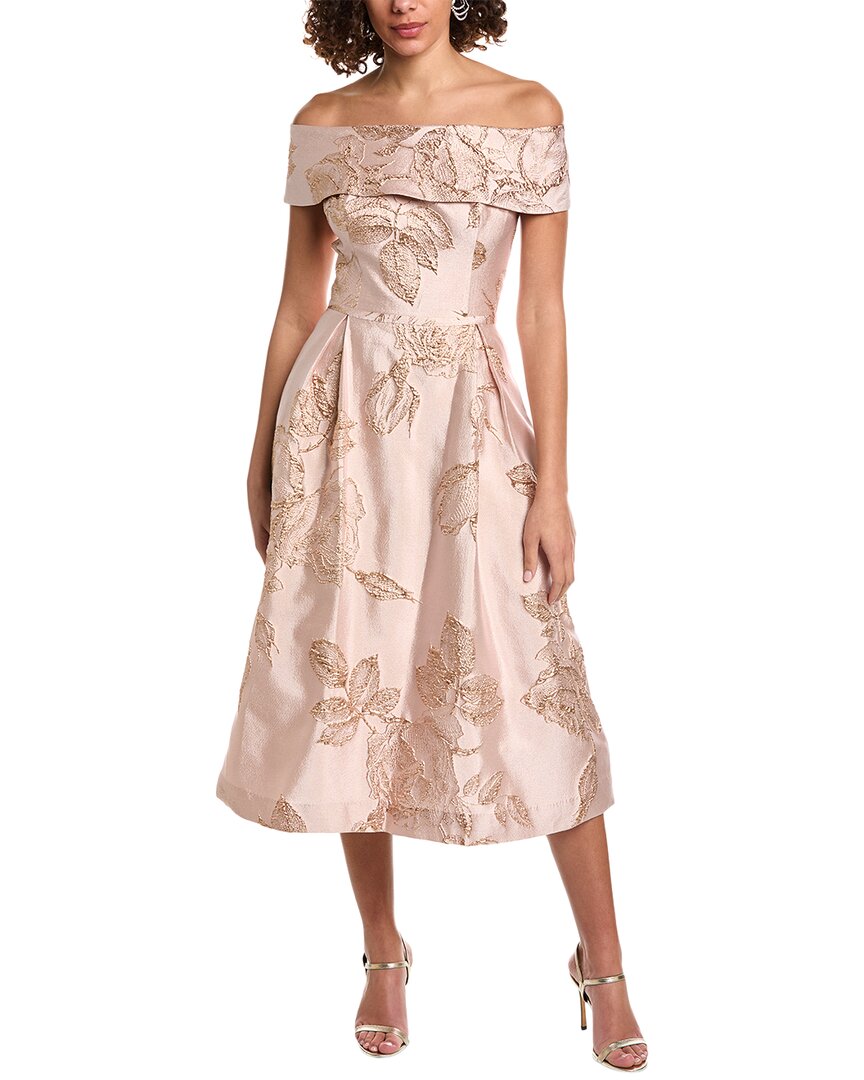 Teri Jon von Rickie Freeman Jacquard Cocktailkleid