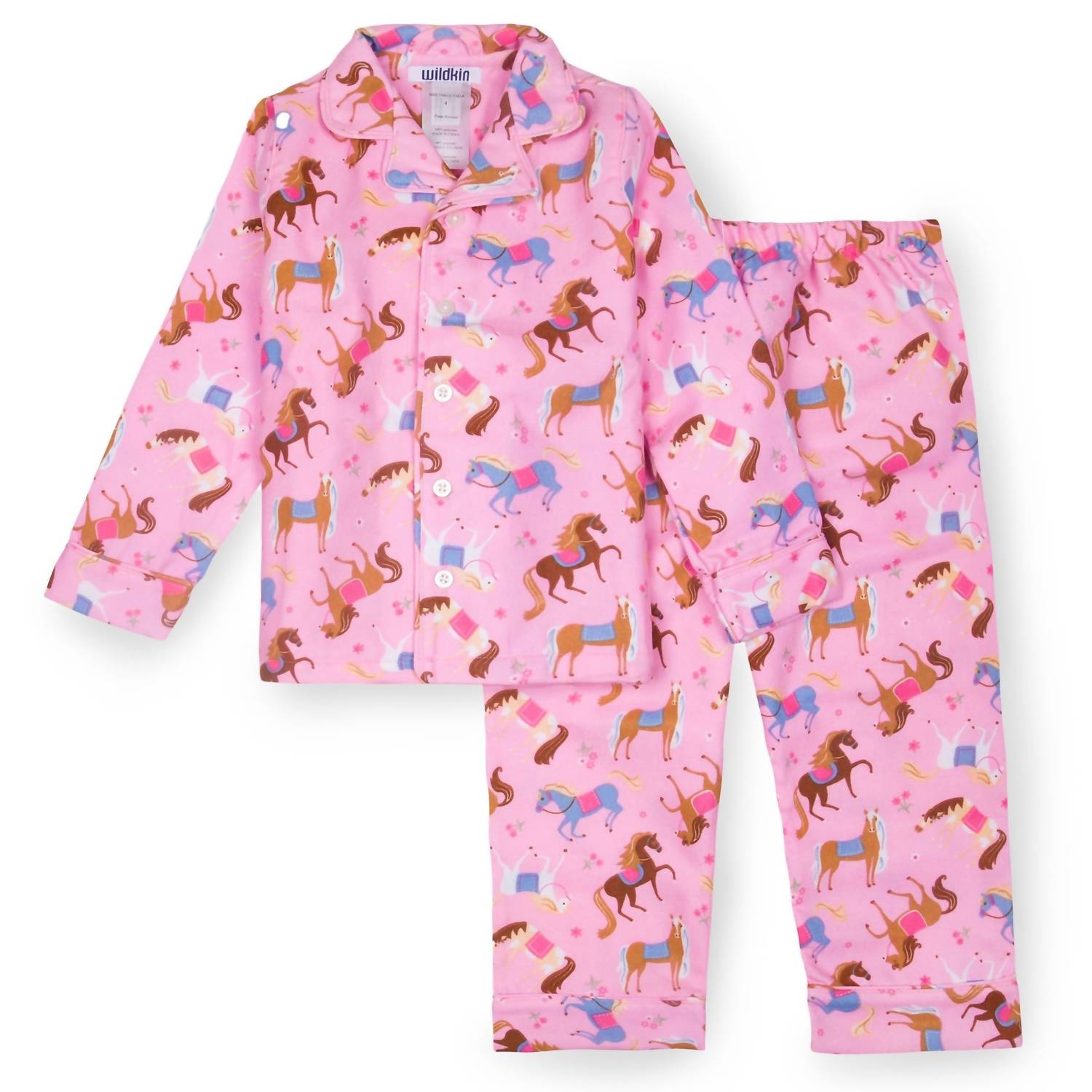 Mädchens Pferd Flanell Pyjamas in Rosa