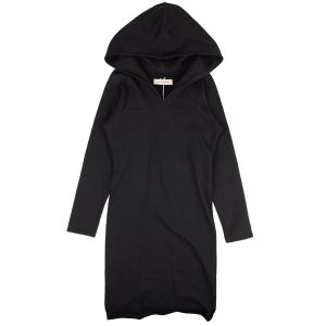 Marineblaues Sweatshirt-Kleid mit Kapuze