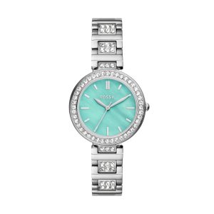 Fossil Damen-Armbanduhr Karli mit drei Zeigern aus Edelstahl 7285686632508