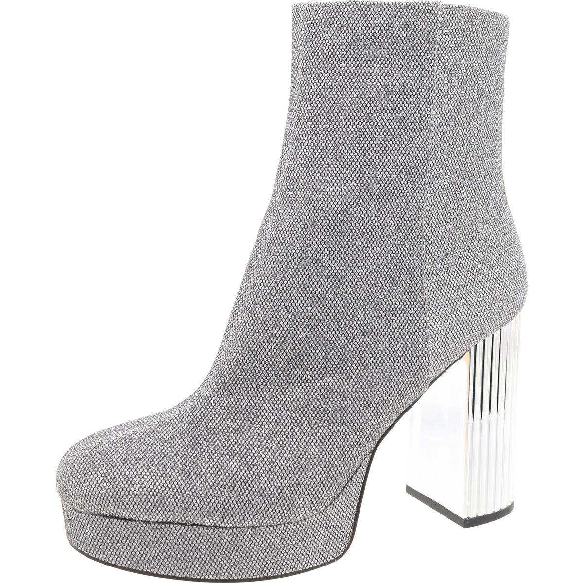 Halbhohe Stiefel aus Glitzer Canvas