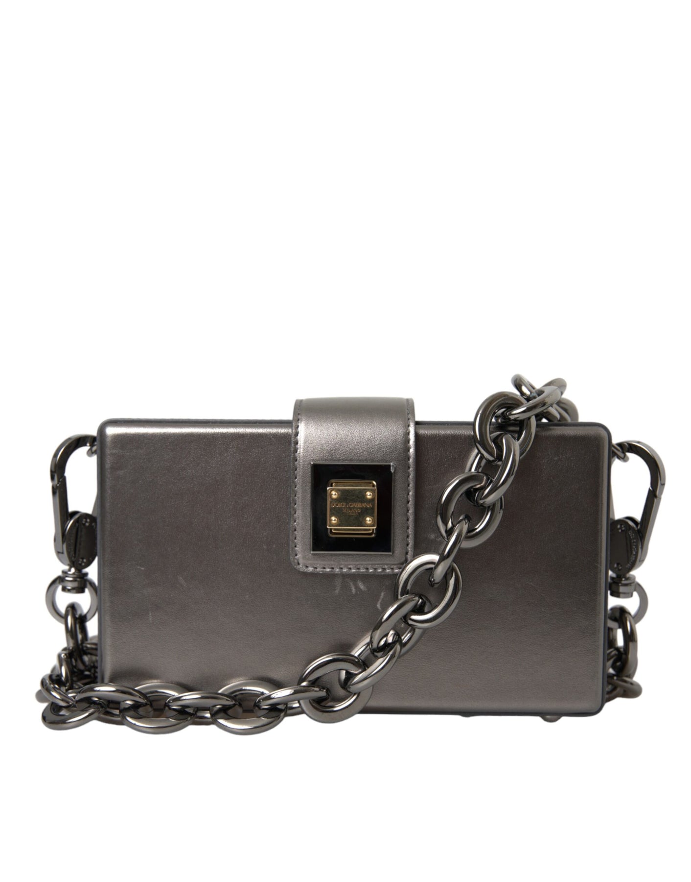 Dolce & Gabbana Metallic Kalbsleder DG BOX Schulter Damentasche (Vorbesitz)
