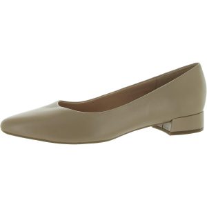 Caldise Leder Block Heel Kätzchen Absatzschuhe