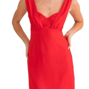 Minikleid mit Schulterriemendetail in Rot