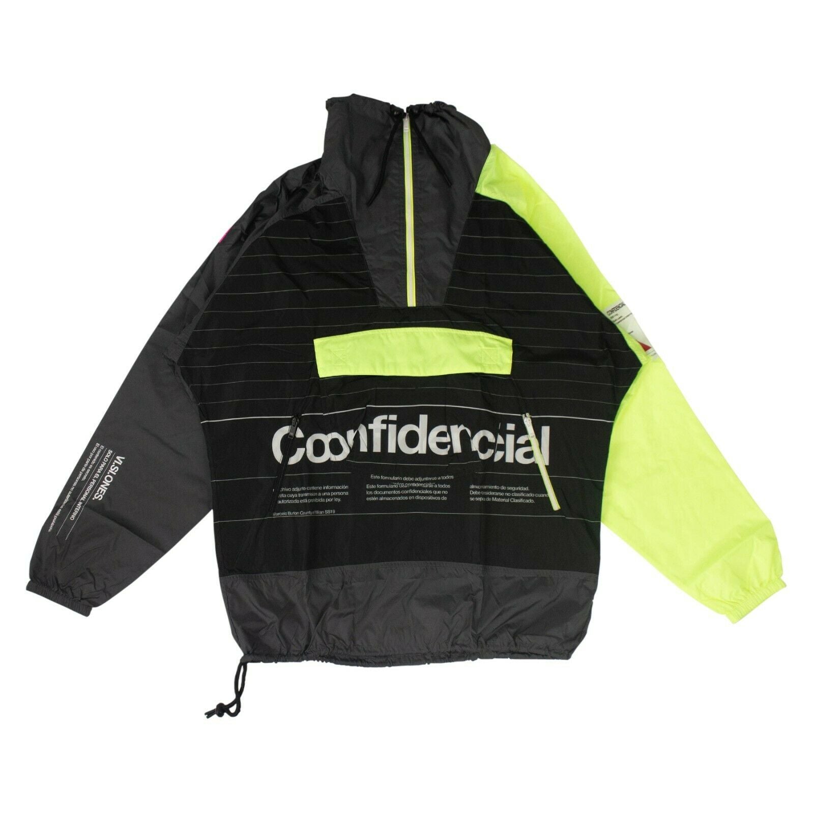Vertrauliche Panel Windbreaker Jacke – Schwarz