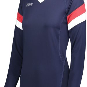 High Five Mädchen TruHit Tri-Color Langarm Volleyball Jersey