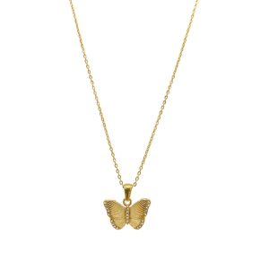 Tarnish Resistant 14k vergoldet Schmetterling Anhänger Halskette