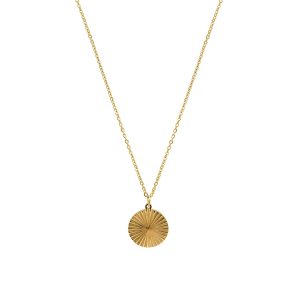 Tarnish Resistant 14k vergoldet Medaillon Burst Anhänger Halskette