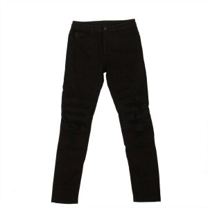 Biker-Slim-Jeans – Schwarz