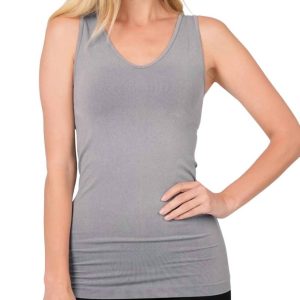 Nahtloses Longline-Tanktop „Standard Issue“ in Heather Grey 7732448886844