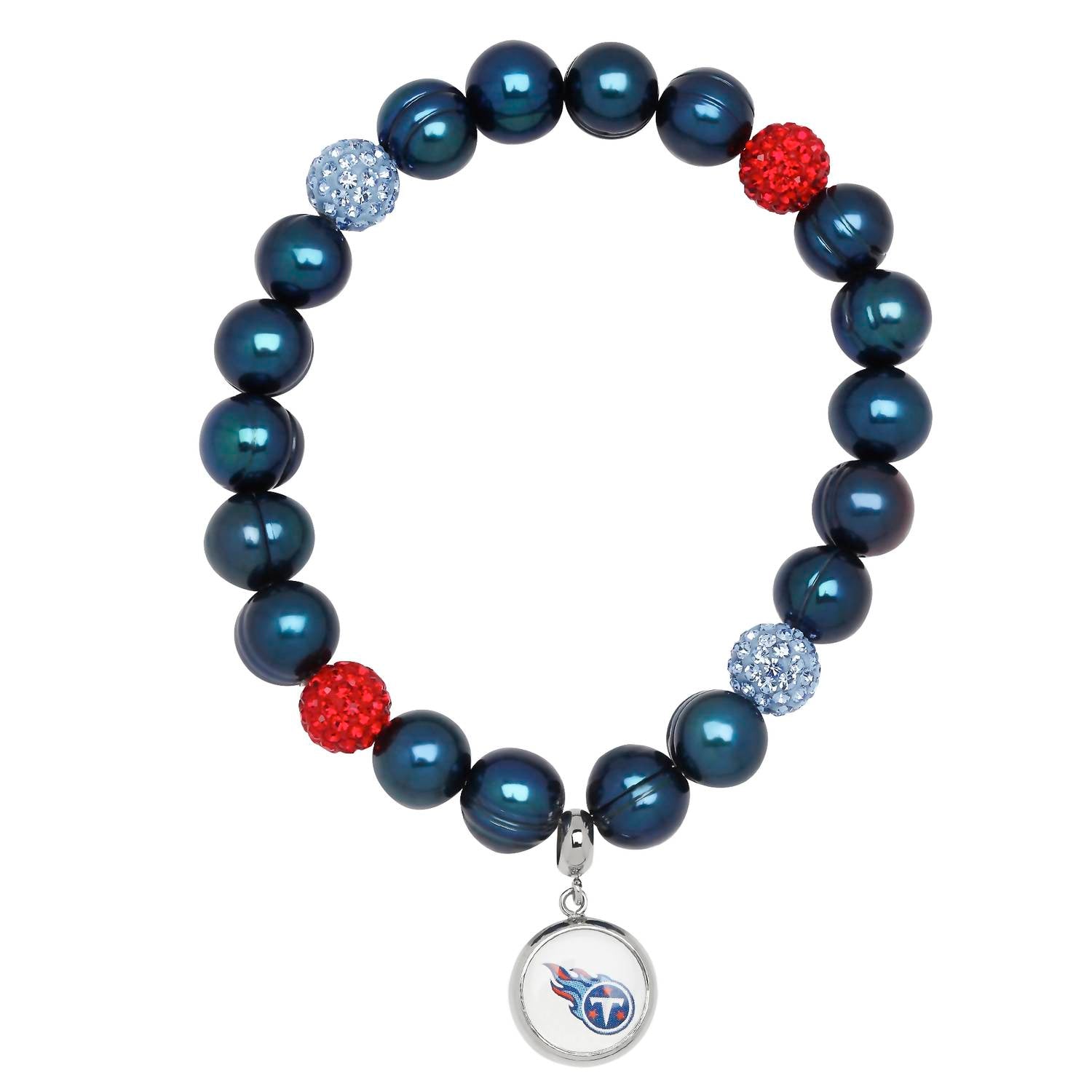 Tennessee Titans Stretch Perle & Kristall Armband in Blau