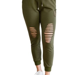 Kick Back Distressed-Jogginghose in Oliv 7732449148988