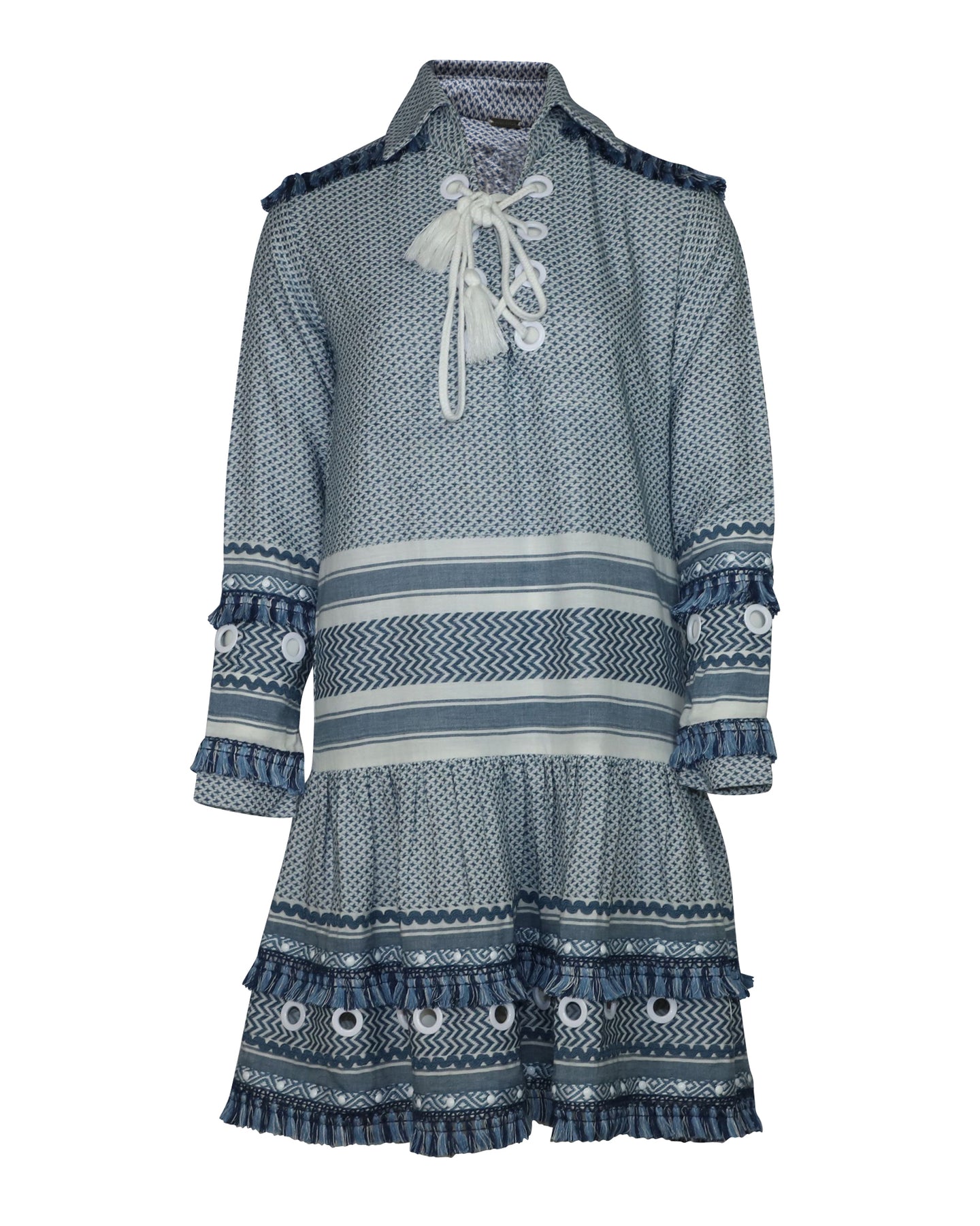 Dodo Bar oder Gadielle Quaste – Kleid aus blauer Baumwolle