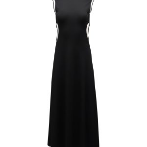 Christopher Esber Negative Space Rib Maxikleid aus schwarzem Polyester