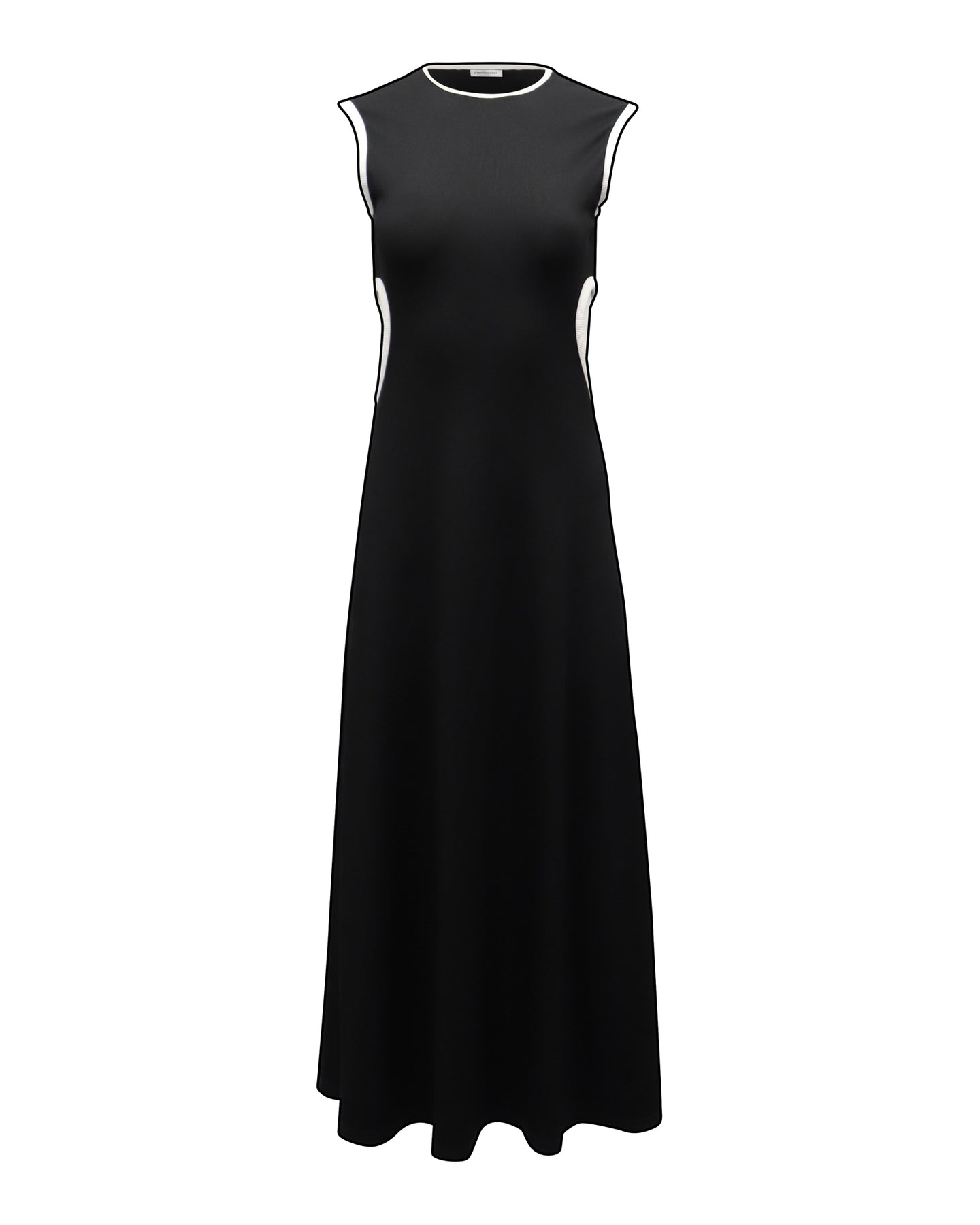 Christopher Esber Maxikleid mit negativer Space Rib aus schwarzem Polyester