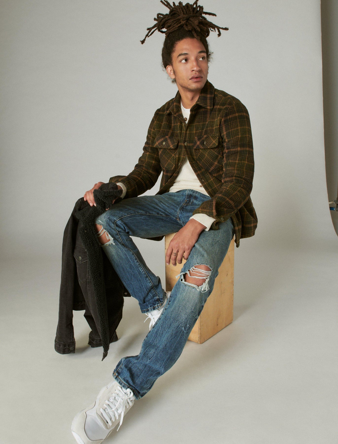 Lucky Brand Buffalo kariert Strick Shirting für Herren
