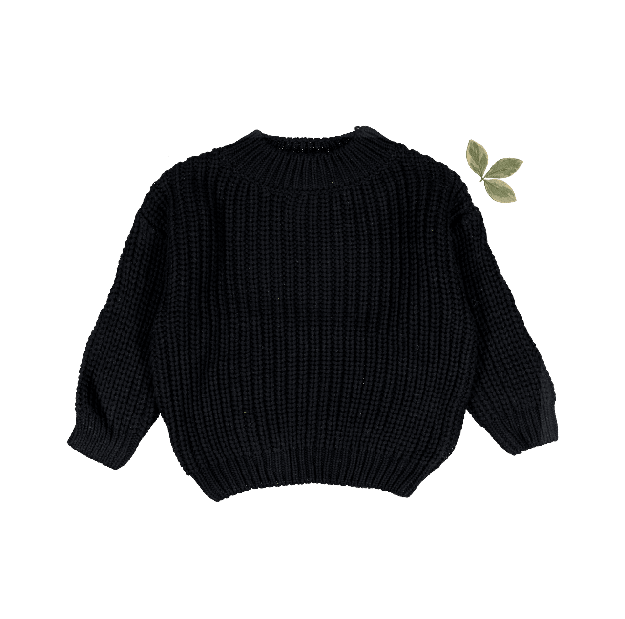 Der grob Strickpullover – Schwarz