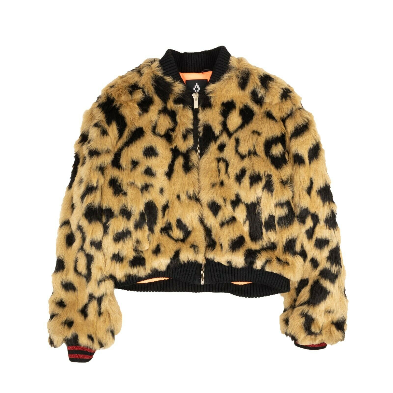 Braun Leopard Kunstpelz Mehrfarbig Graphic Jacke